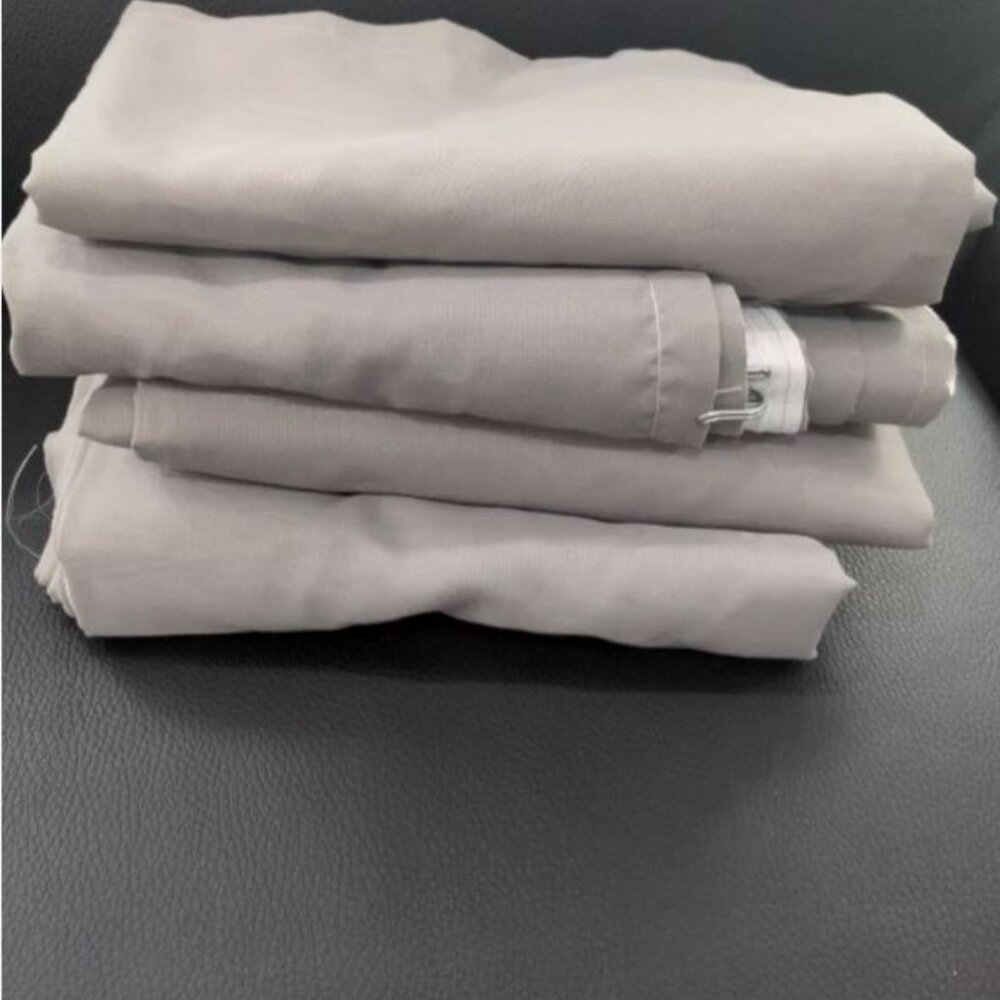 2 Pairs: IKEA Curtain VIVAN Gray Sheer Panel Window with Hardware Hemmed 79 x 55